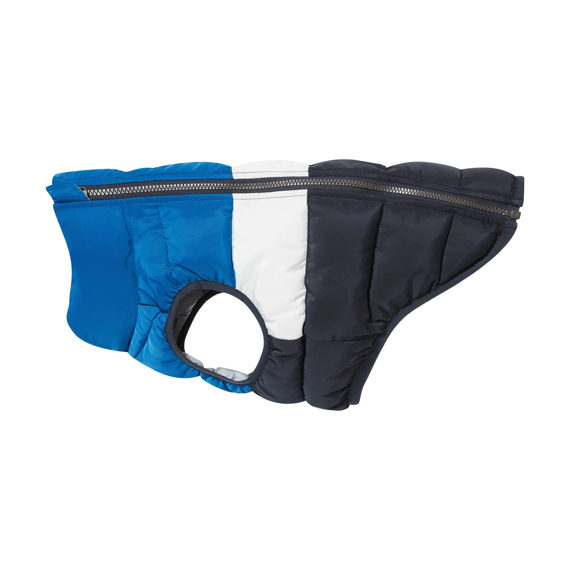 Fetch Padded Dog Coat M - Peacock Blue/Dark Indigo/Optic White