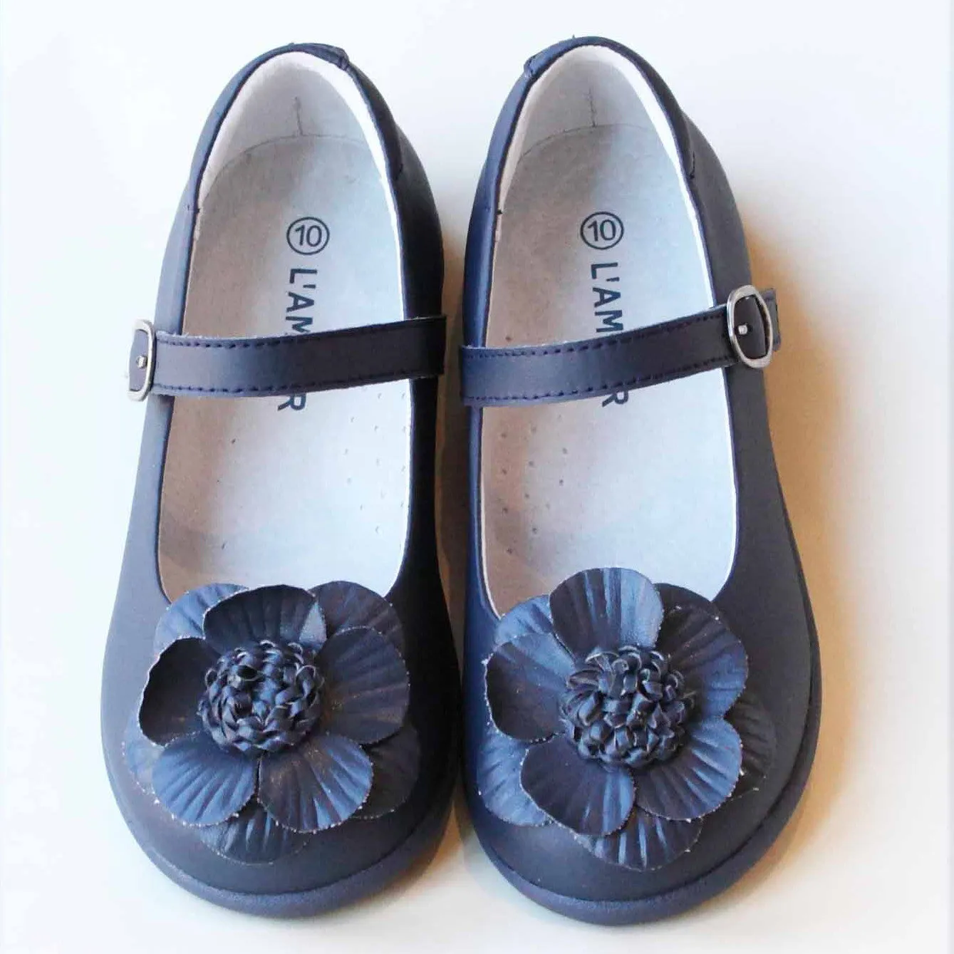 FINAL SALE - L'Amour Girls Double Layer Petal Flower Mary Janes