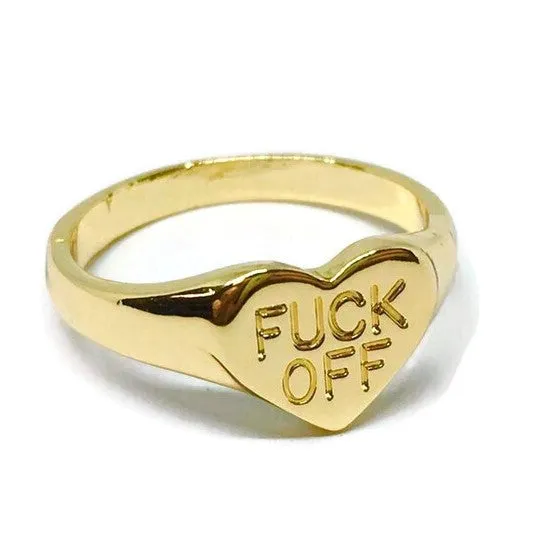 Fuck Off Love Heart Ring