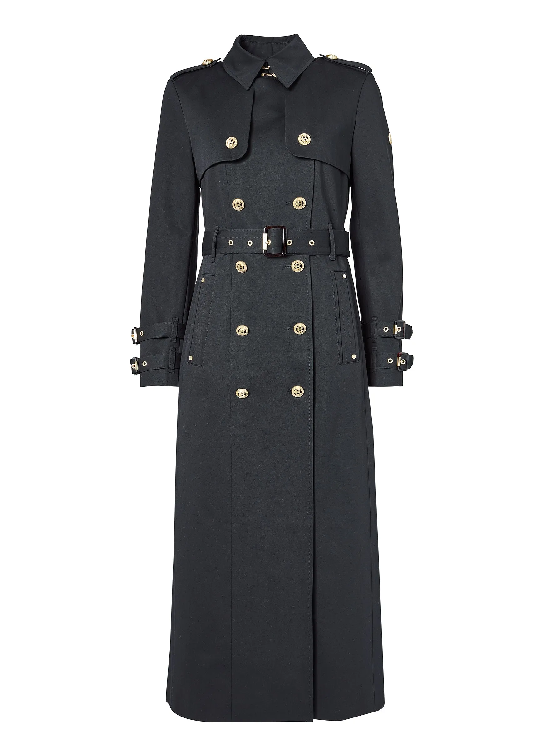 Gatcombe Full Length Trench Coat (Black)