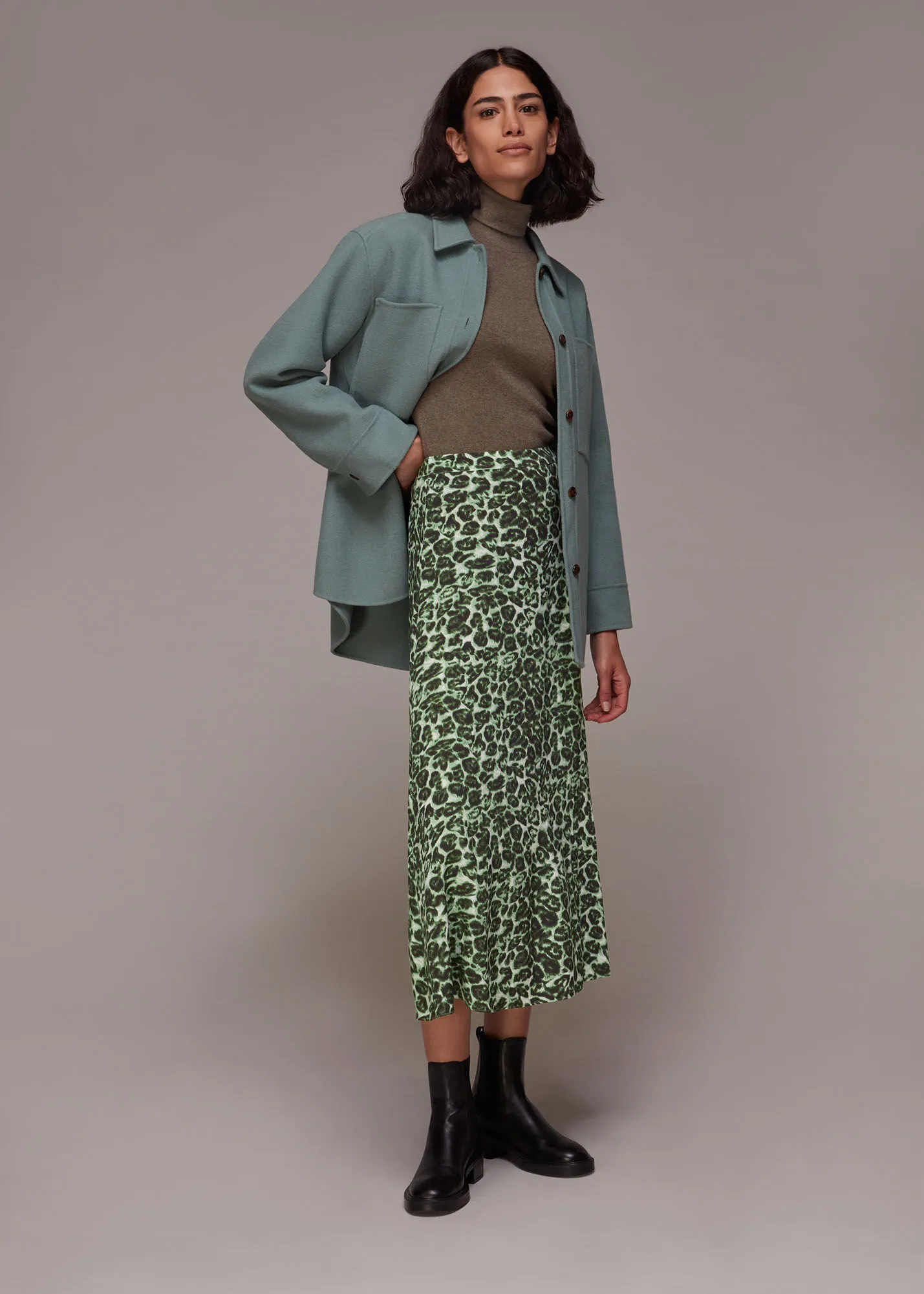 Green Clouded Leopard Skirt