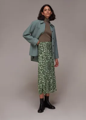 Green Clouded Leopard Skirt