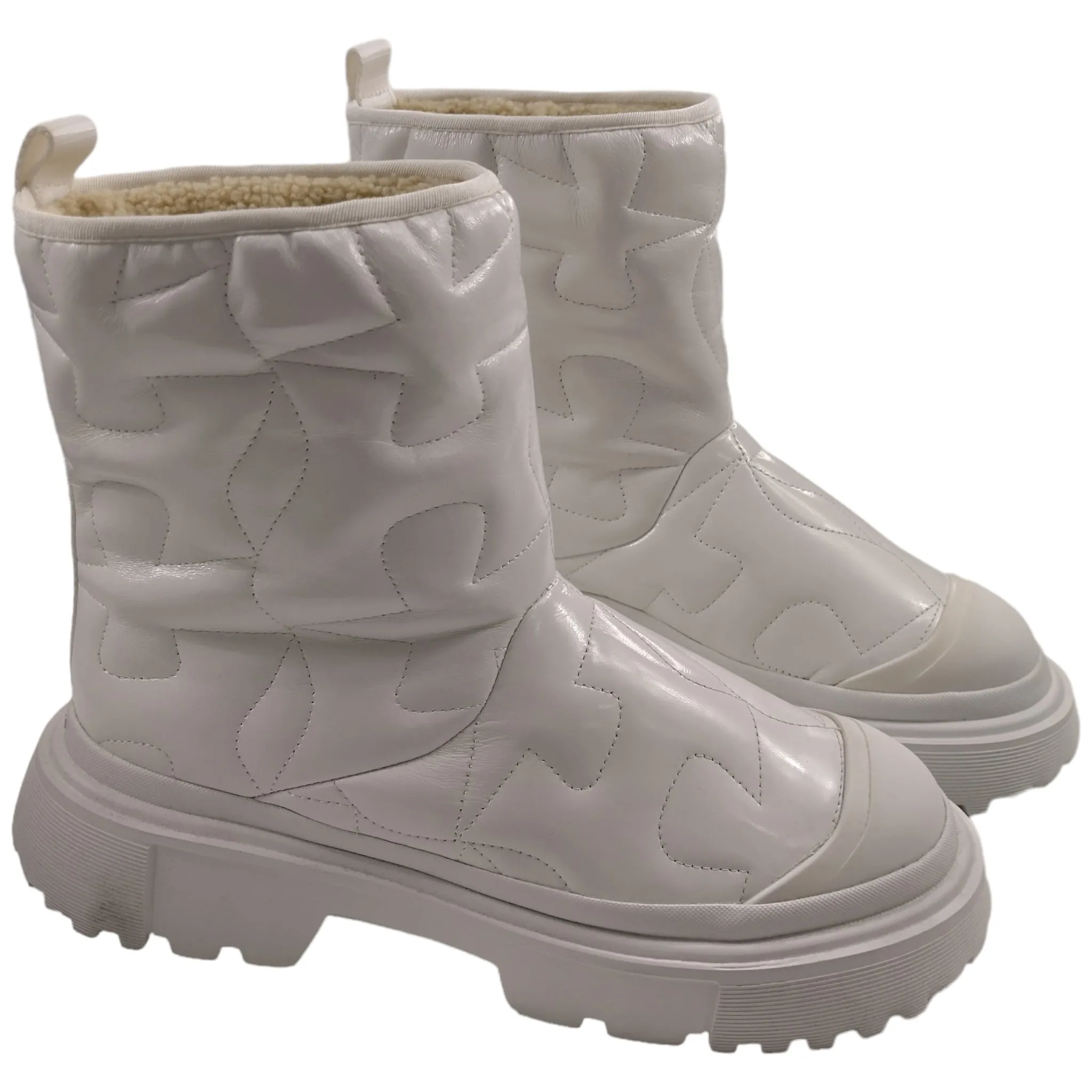 Hogan White H619 Trapuntato Boot