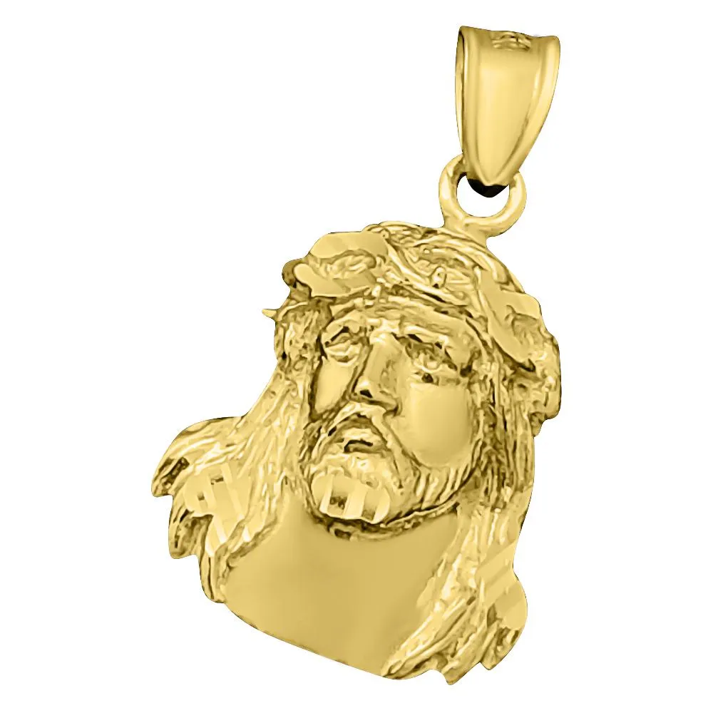 Jesus Bust DC 10K Yellow Gold Pendant