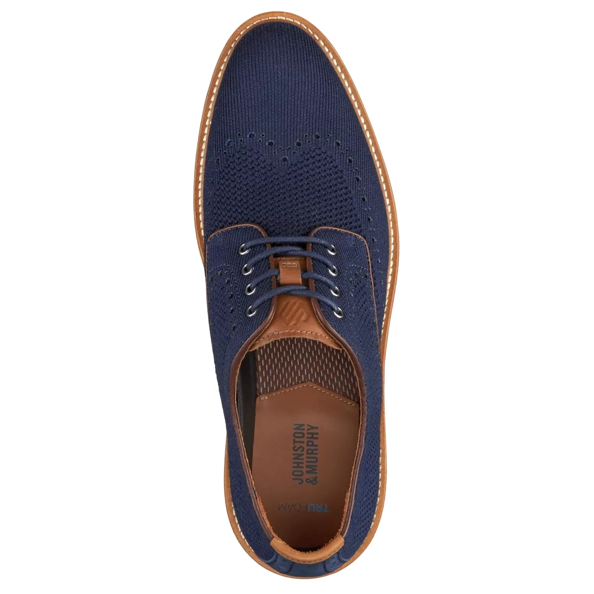 Johnston & Murphy Men's Upton Knit Wing Tip Navy