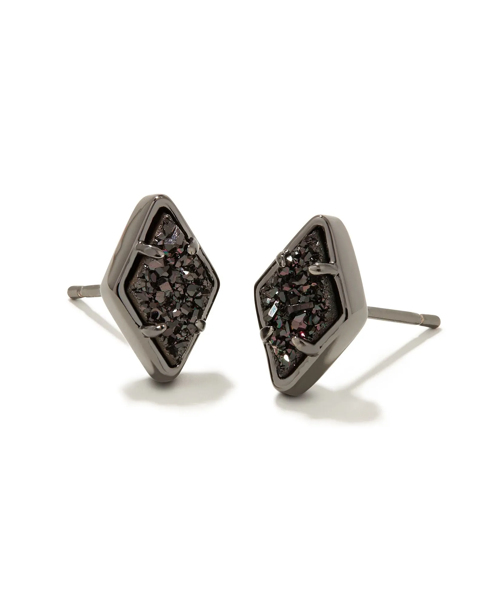 Kendra Scott Kinsley Stud Earrings-- Gunmetal Black Drusy