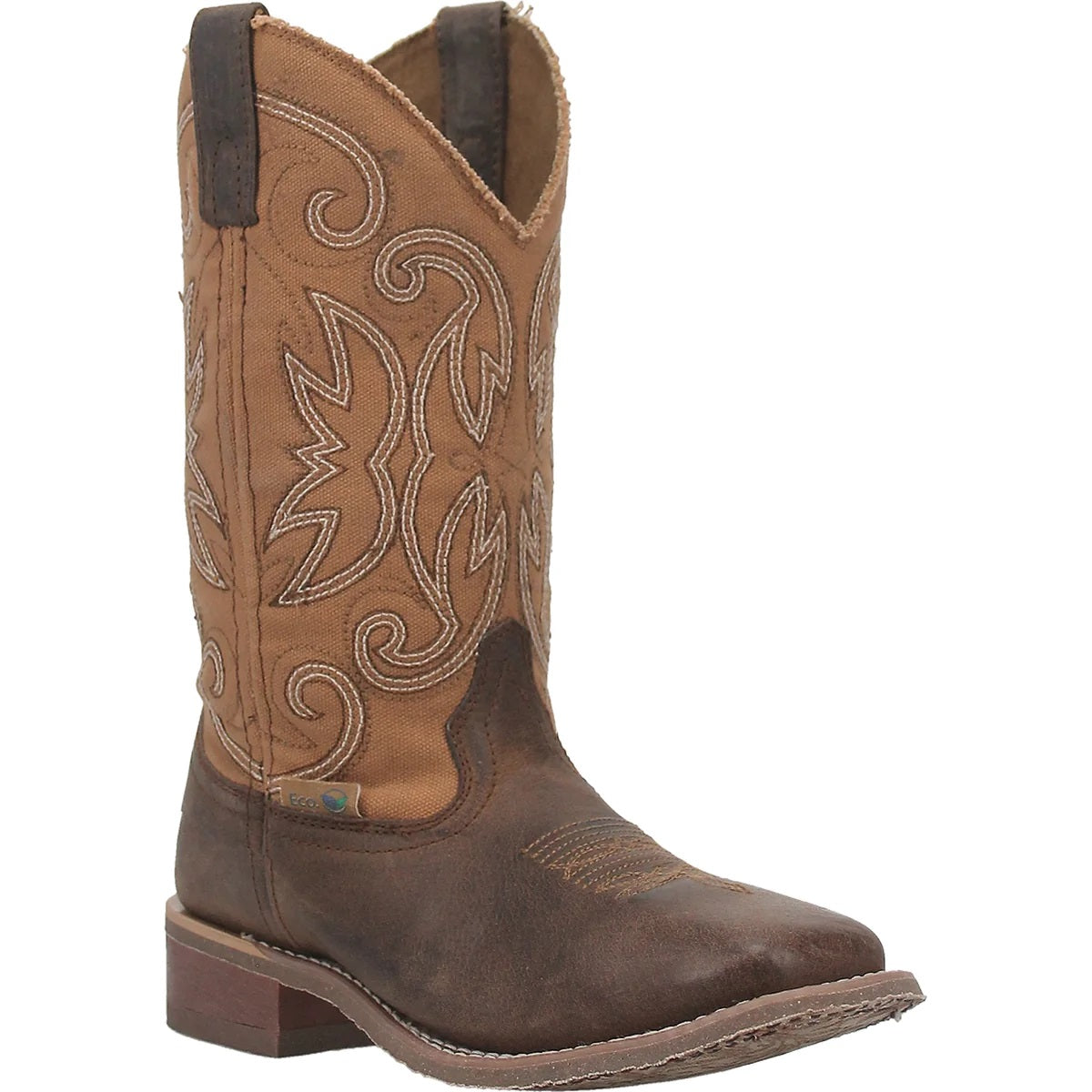 'Laredo' Women's 11 Caney Western Square Toe - Brown / Tan