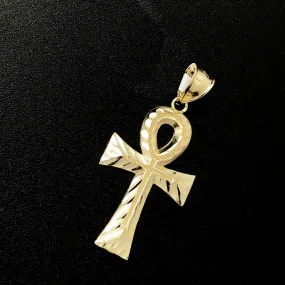 Large Ankh DC 10K Yellow Gold Pendant