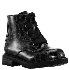 Leopard Patent Combat Boot