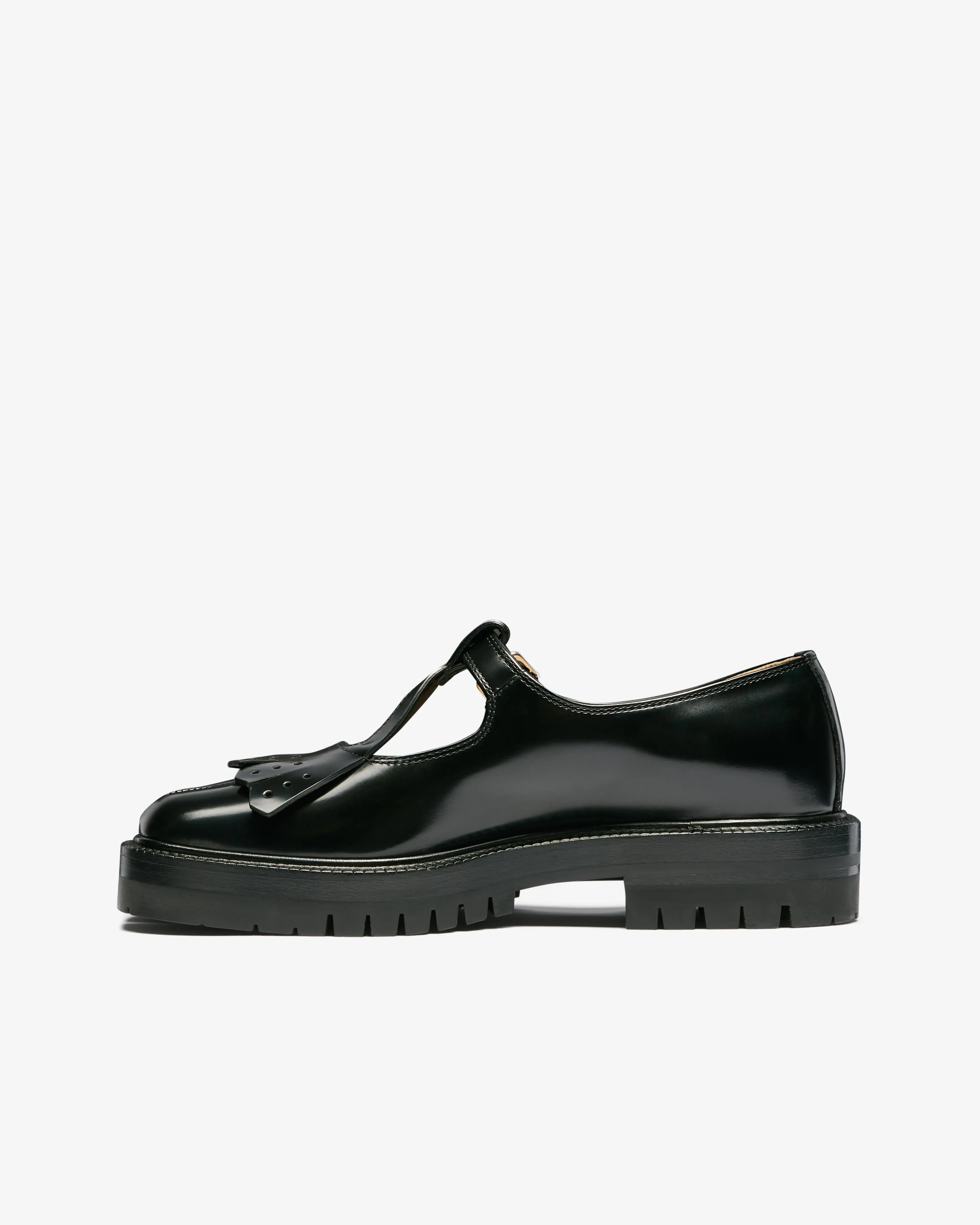 Maison Margiela Women's Tabi County Leather Mary Janes  Black