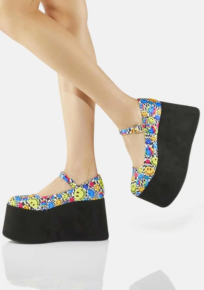 Make Me Giggle Platform Mary Janes-