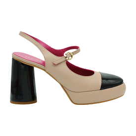 MARCO MOREO  KAY Camel Black Mary Jane Shoe F083