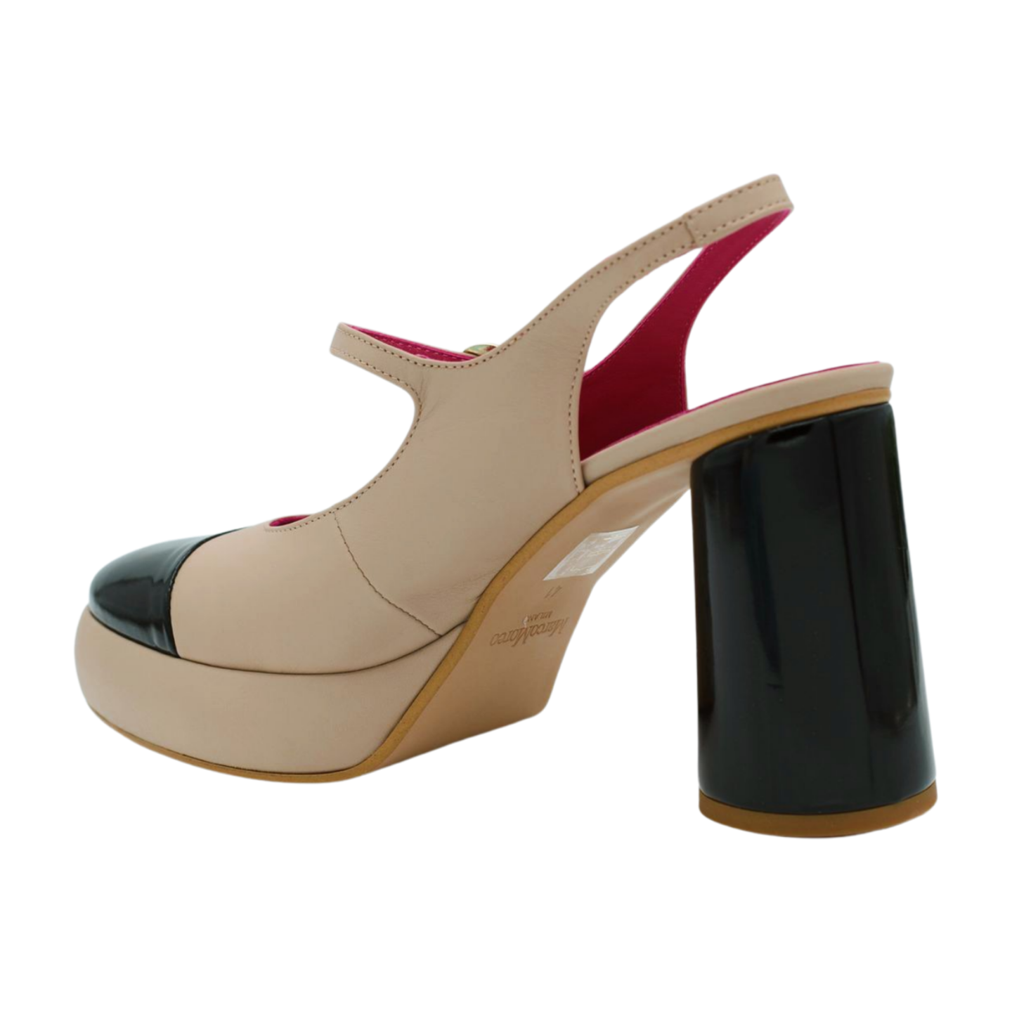 MARCO MOREO  KAY Camel Black Mary Jane Shoe F083