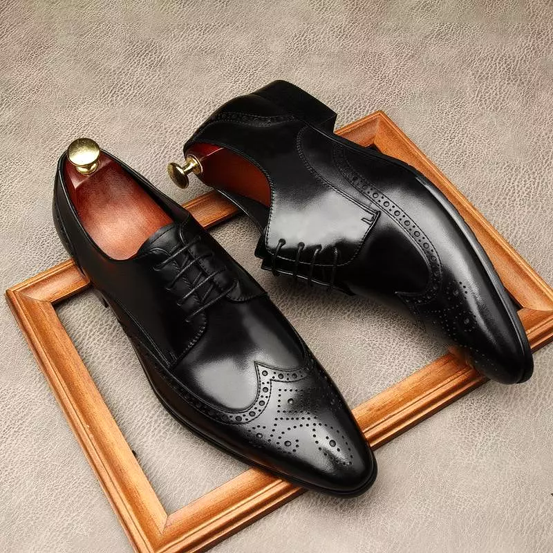 Men  Dress Shoes -  Edgardo Oxford Leather Shoes