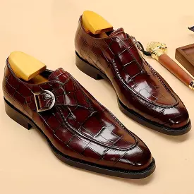 Men  Dress Shoes -  Teodoro Oxford Monk Strap Shoes