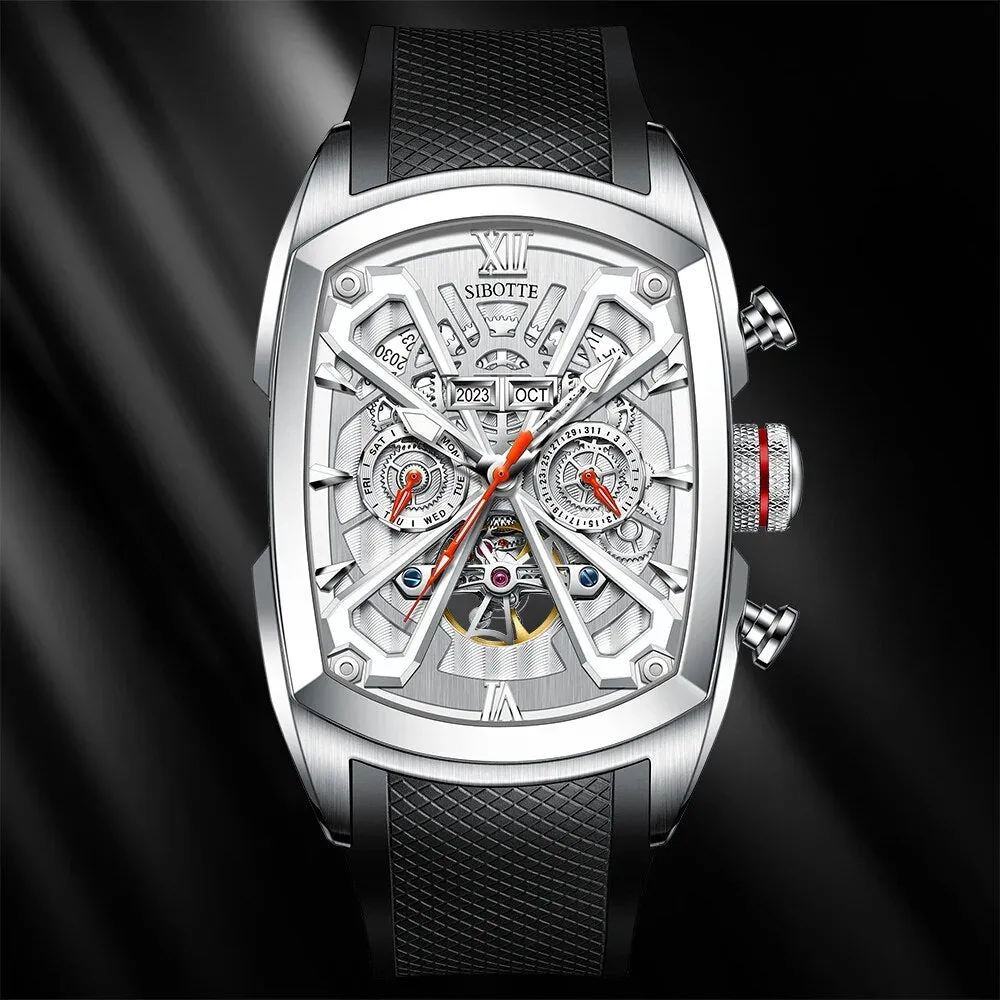 Men's Skeleton Automatic Mechanical Waterproof Luminous Sapphire Watch