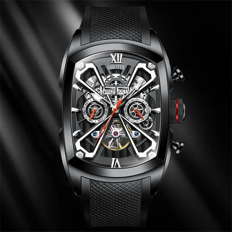 Men's Skeleton Automatic Mechanical Waterproof Luminous Sapphire Watch