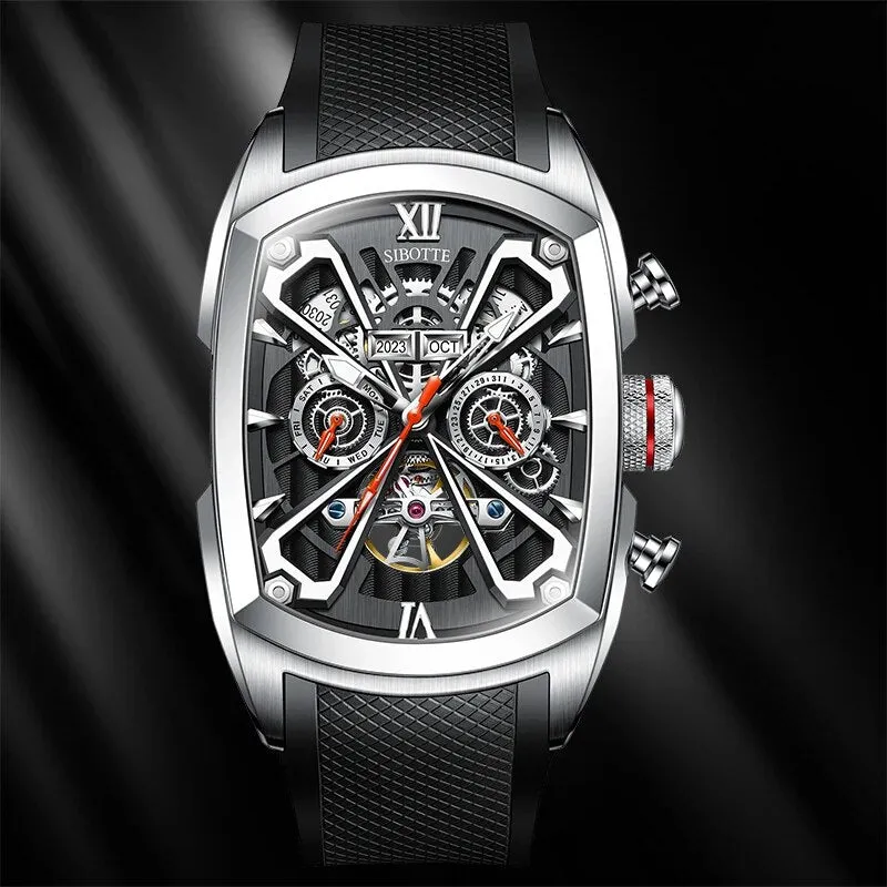 Men's Skeleton Automatic Mechanical Waterproof Luminous Sapphire Watch