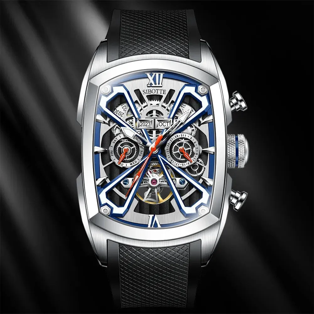 Men's Skeleton Automatic Mechanical Waterproof Luminous Sapphire Watch