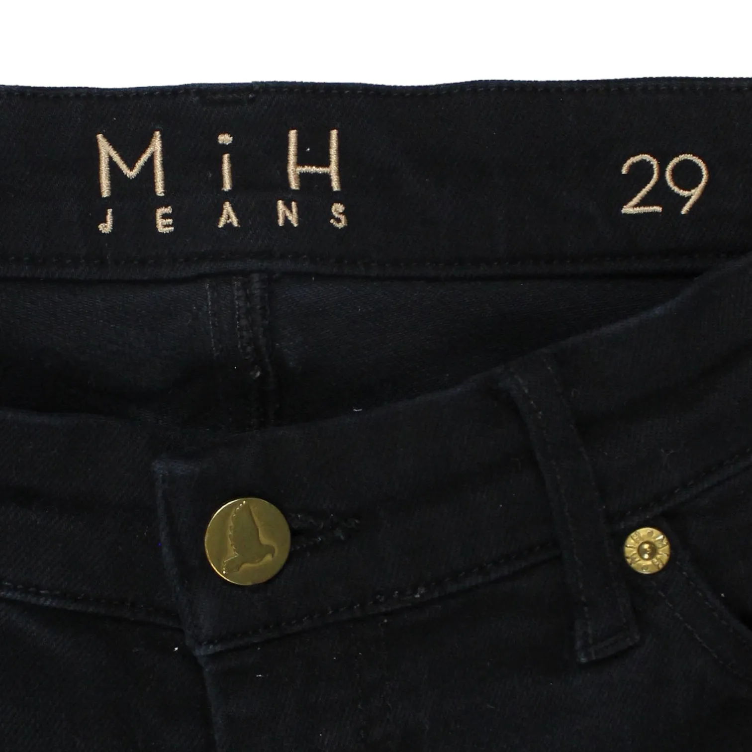 MIH Jeans Black Mid Rise Subtle Boot Cut