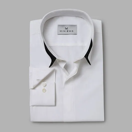 Monaco White Cotton Dress Shirt