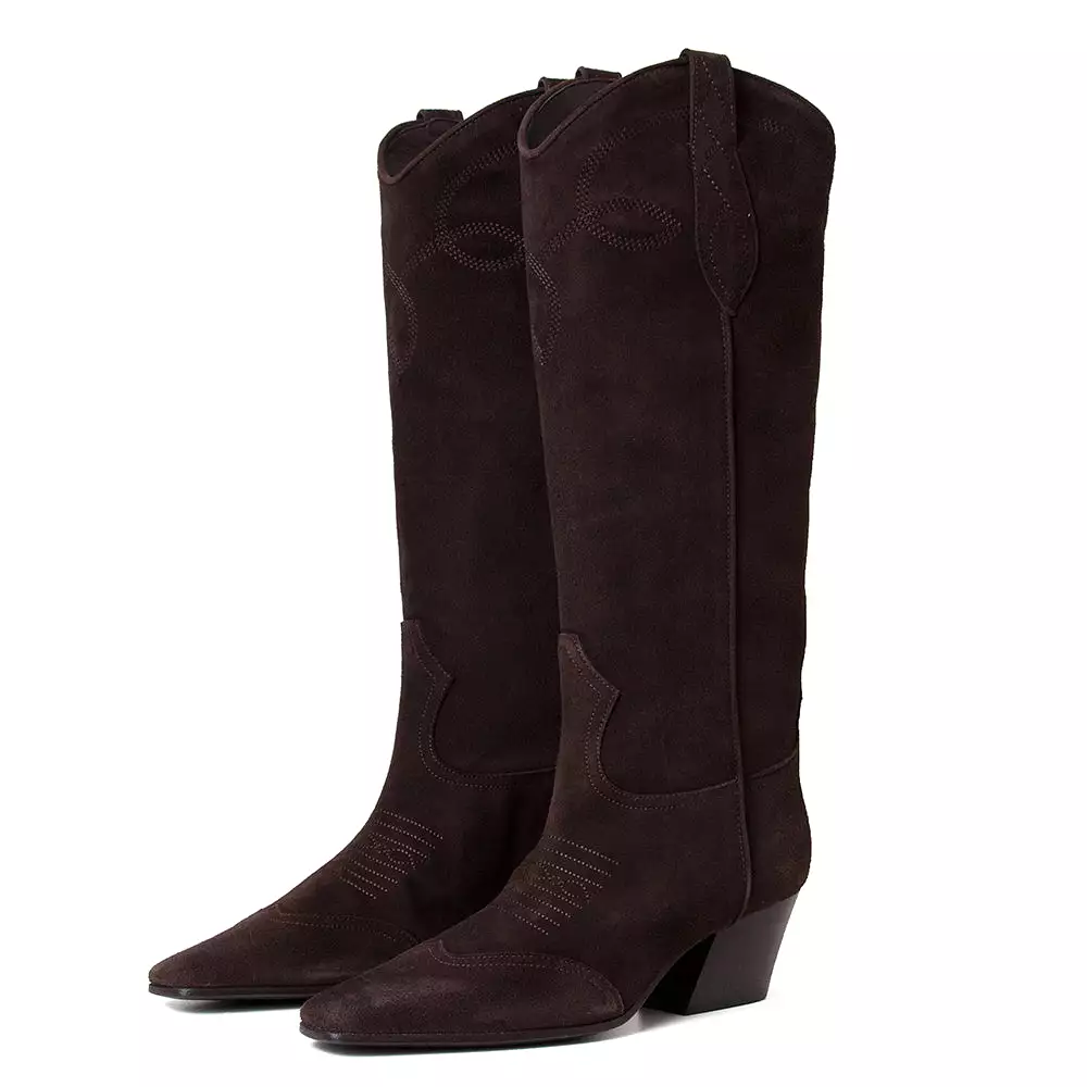 Muira Women's Suede Western Knee-high Boot