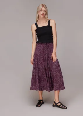 Multicolour Twist Dot Print Skirt