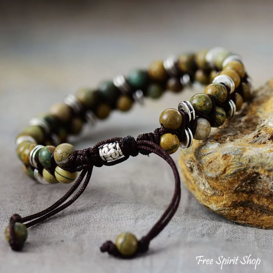 Natural Green Jasper Beaded Bracelet