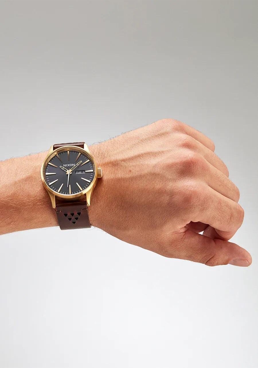 Nixon - Sentry Leather Gold / Indigo/ Brown