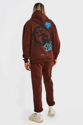 Oversized Spray Graffiti Sweater Tracksuit