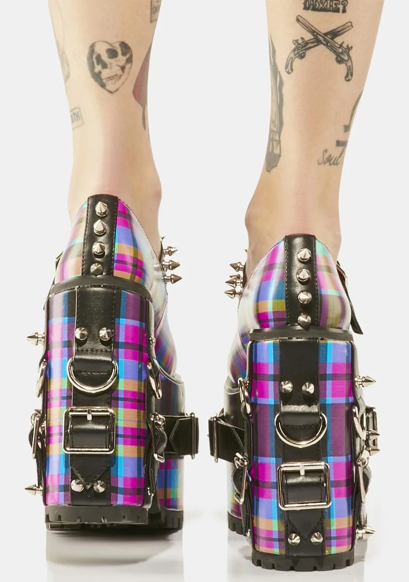 Paint The Town Plaid Mary Janes-