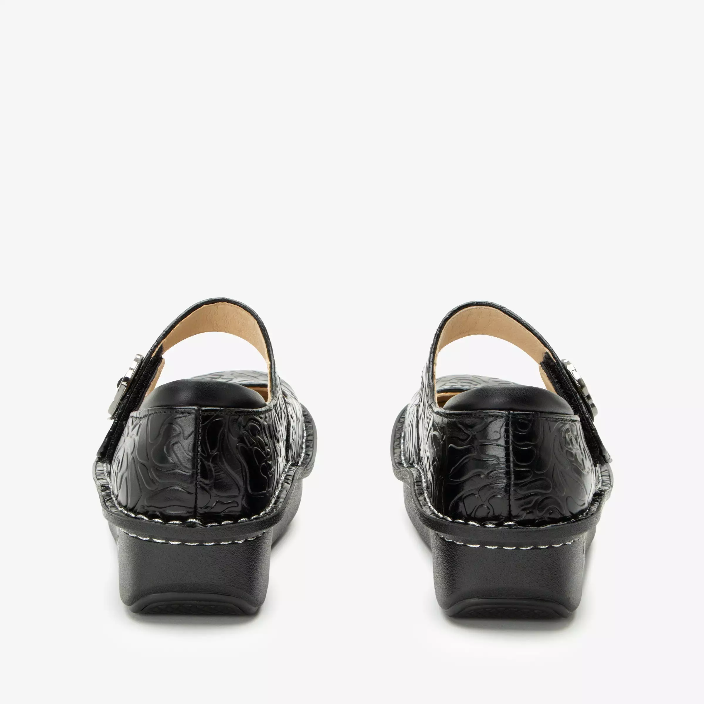 Paloma Black Embossed Rose Mary Jane