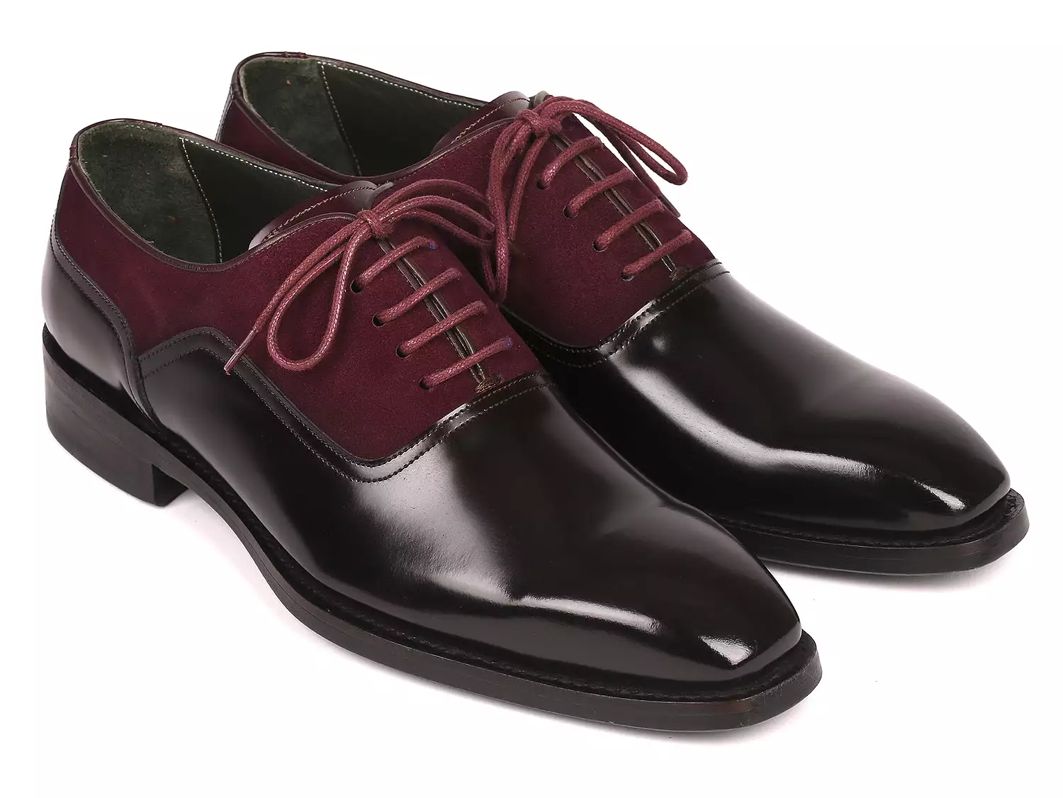 Paul Parkman Men's Burgundy Suede & Black Patent Oxfords - 17BUR85