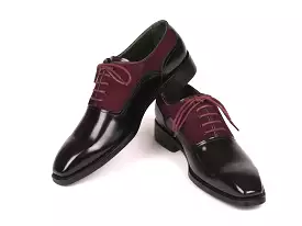 Paul Parkman Men's Burgundy Suede & Black Patent Oxfords - 17BUR85