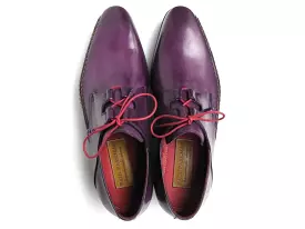 Paul Parkman Men's Ghillie Lacing Side Handsewn Dress Shoes Purple Leather