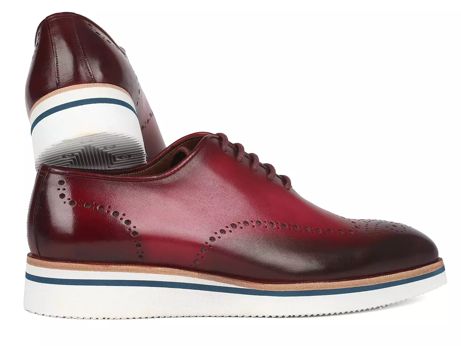 Paul Parkman Men's Smart Casual Wingtip Oxfords Bordeaux - 188-BRD