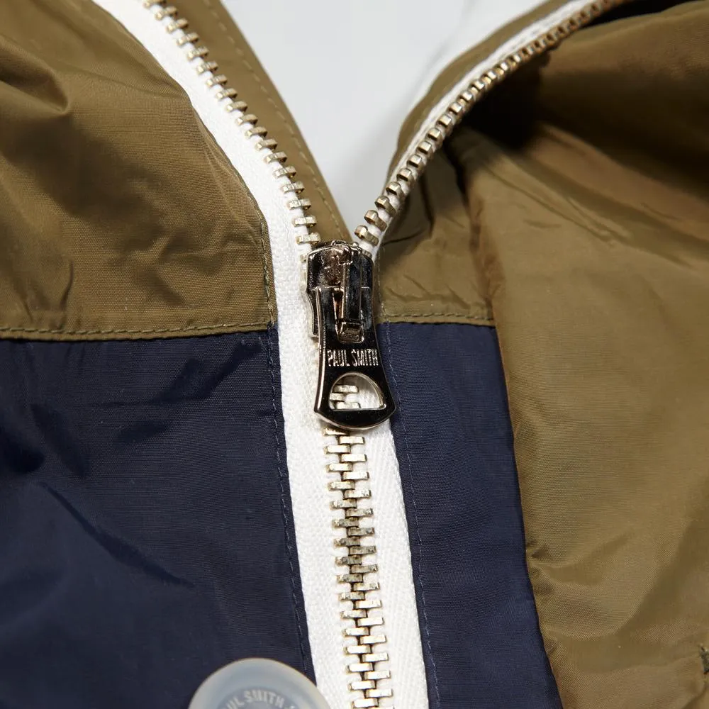 Paul Smith Nylon Waterproof Hooded JacketKhaki & Navy