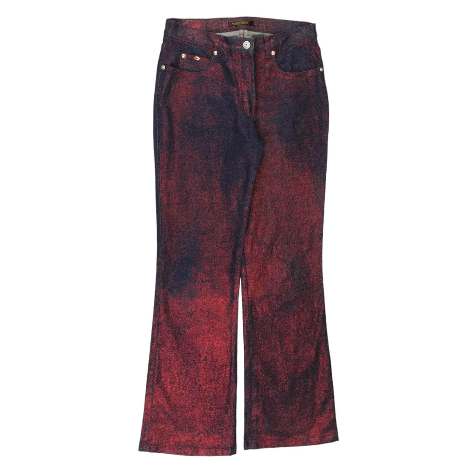 Peter Golding Red Metallic Boot Cut Jeans