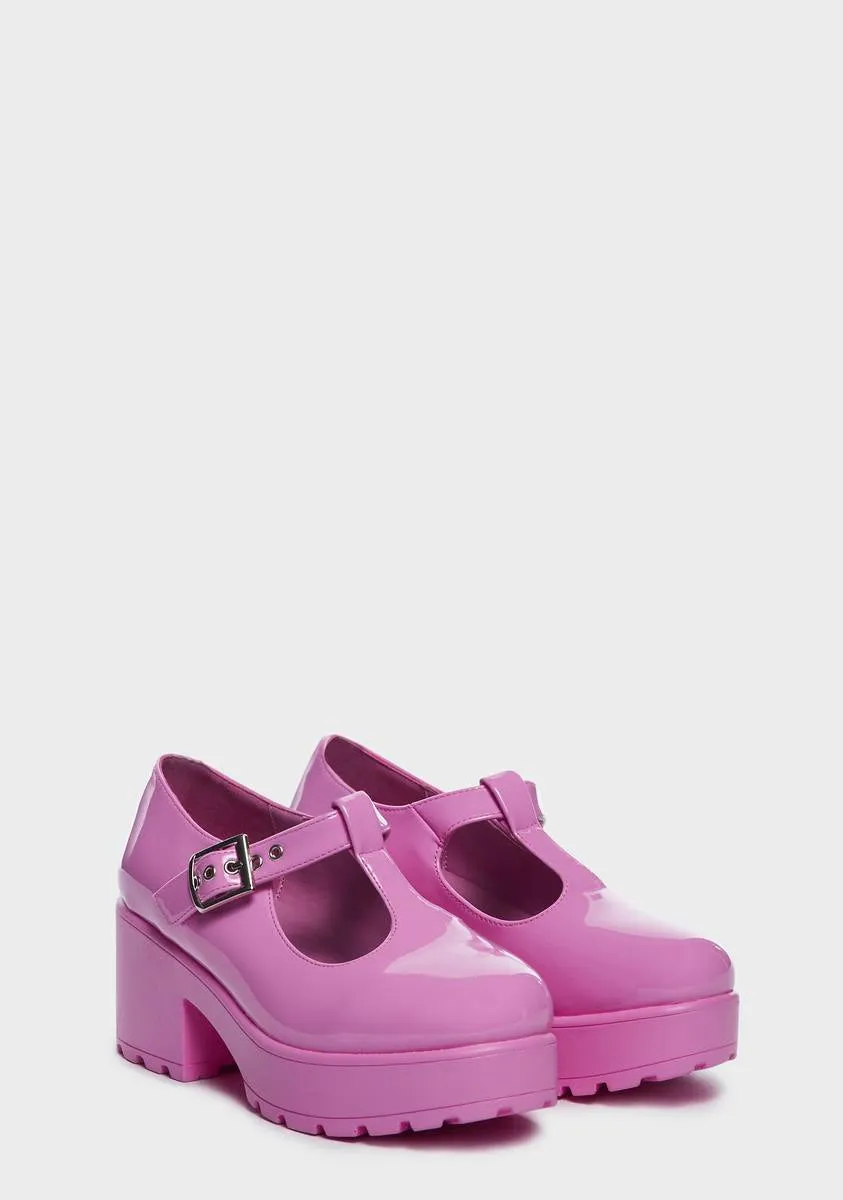 Pink PVC Sai Mary Janes-