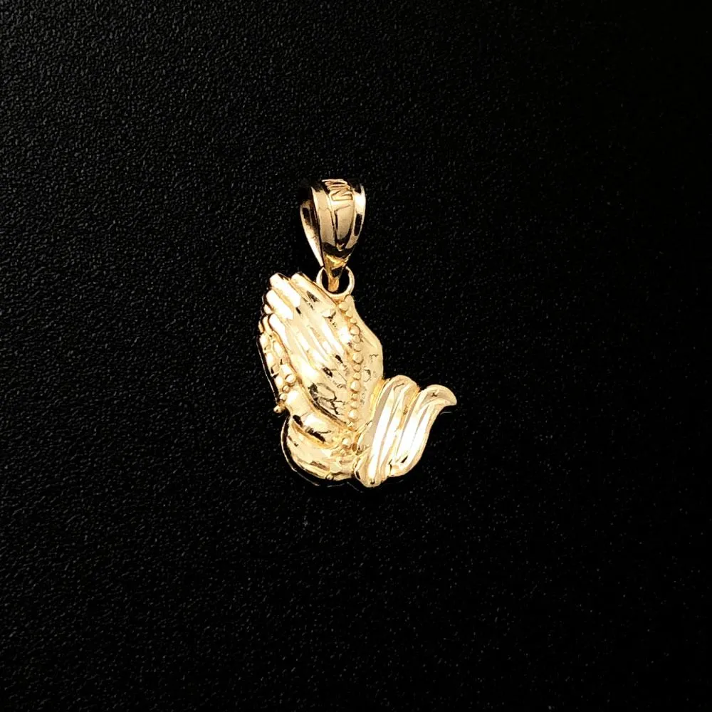 Prayer Hands Nano DC 10K Yellow Gold Pendant