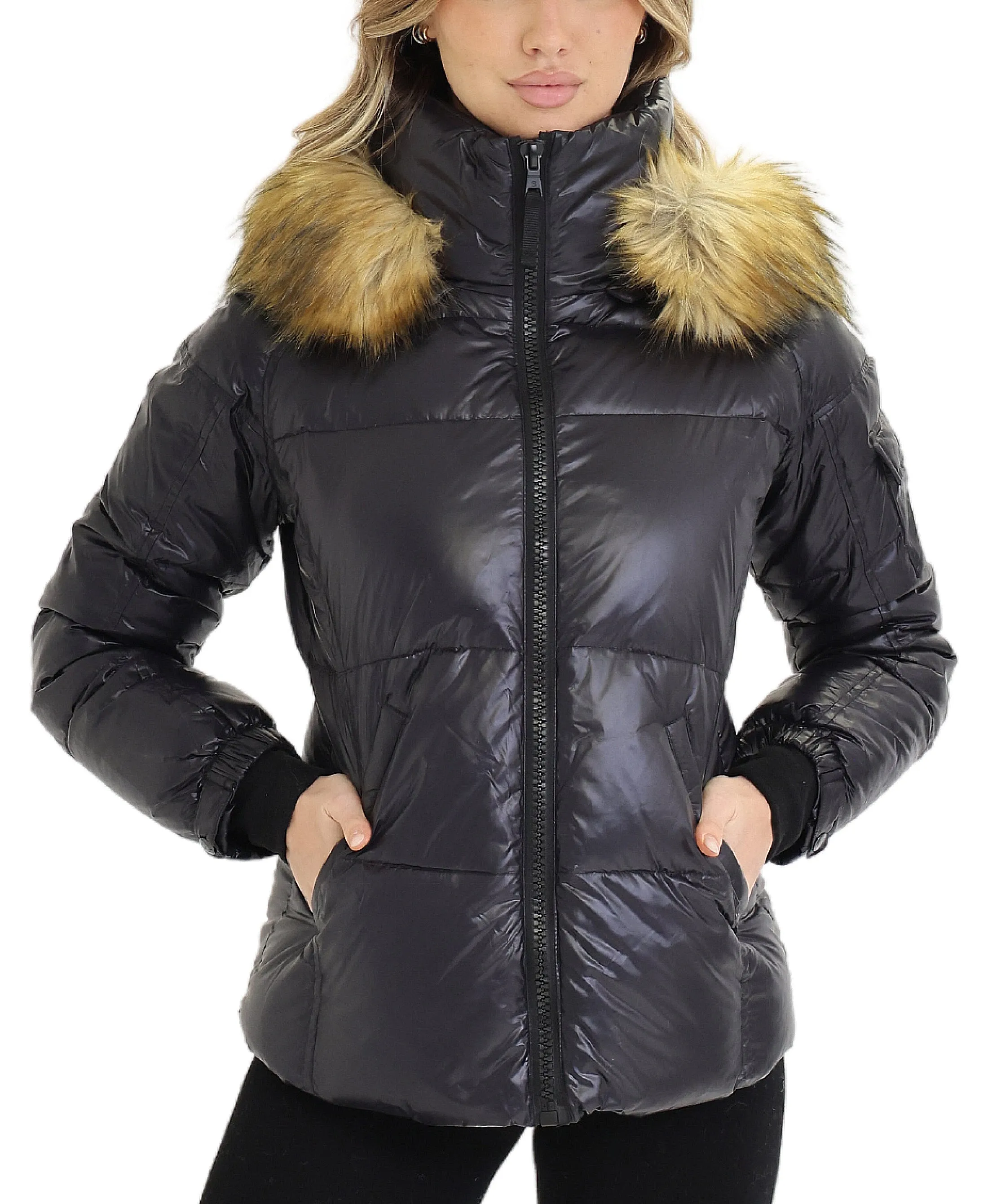 Puffer Jacket w/ Faux Fur Hood