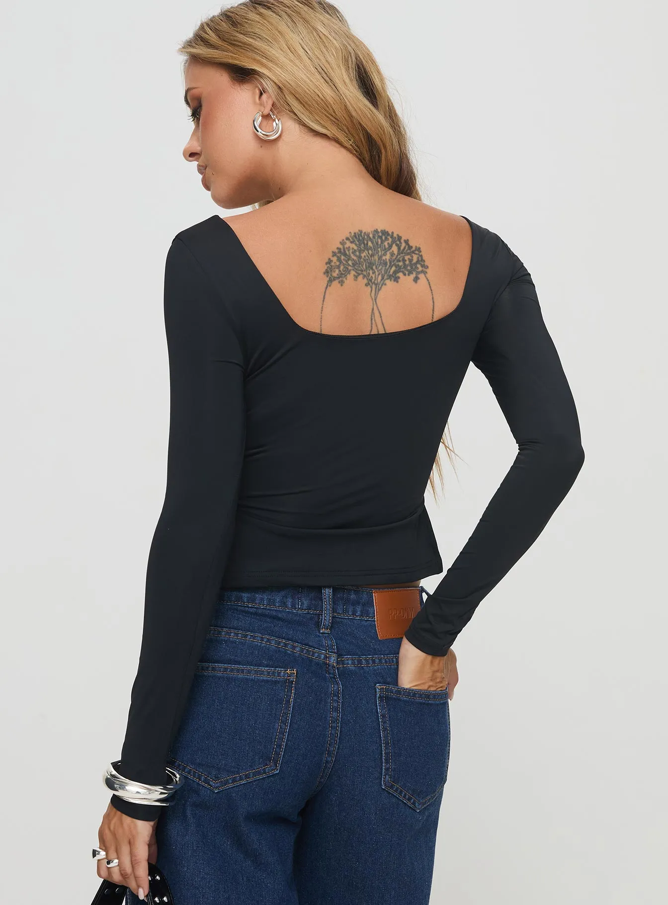 Rehna Long Sleeve Top Black