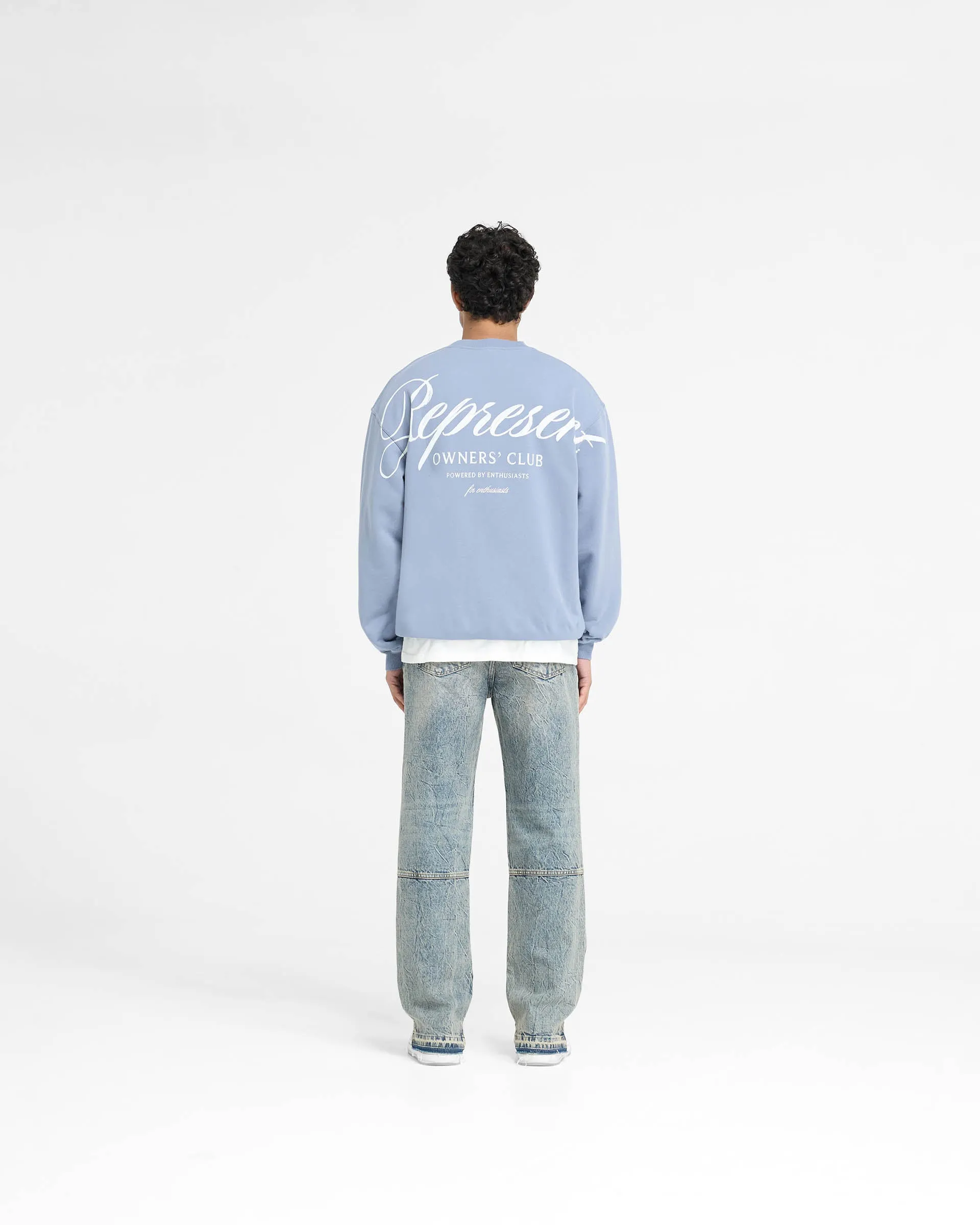 Represent Owners Club Script Sweater - Dusty Blue