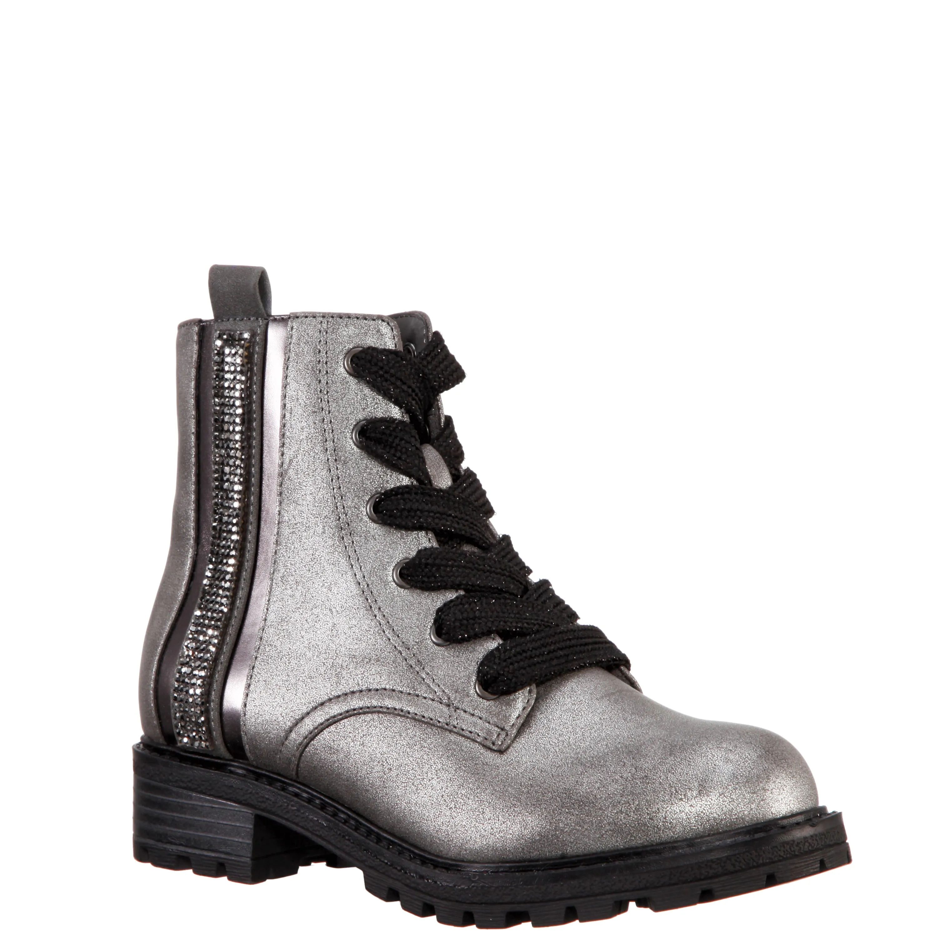 Rhinestone Inset Combat Boot