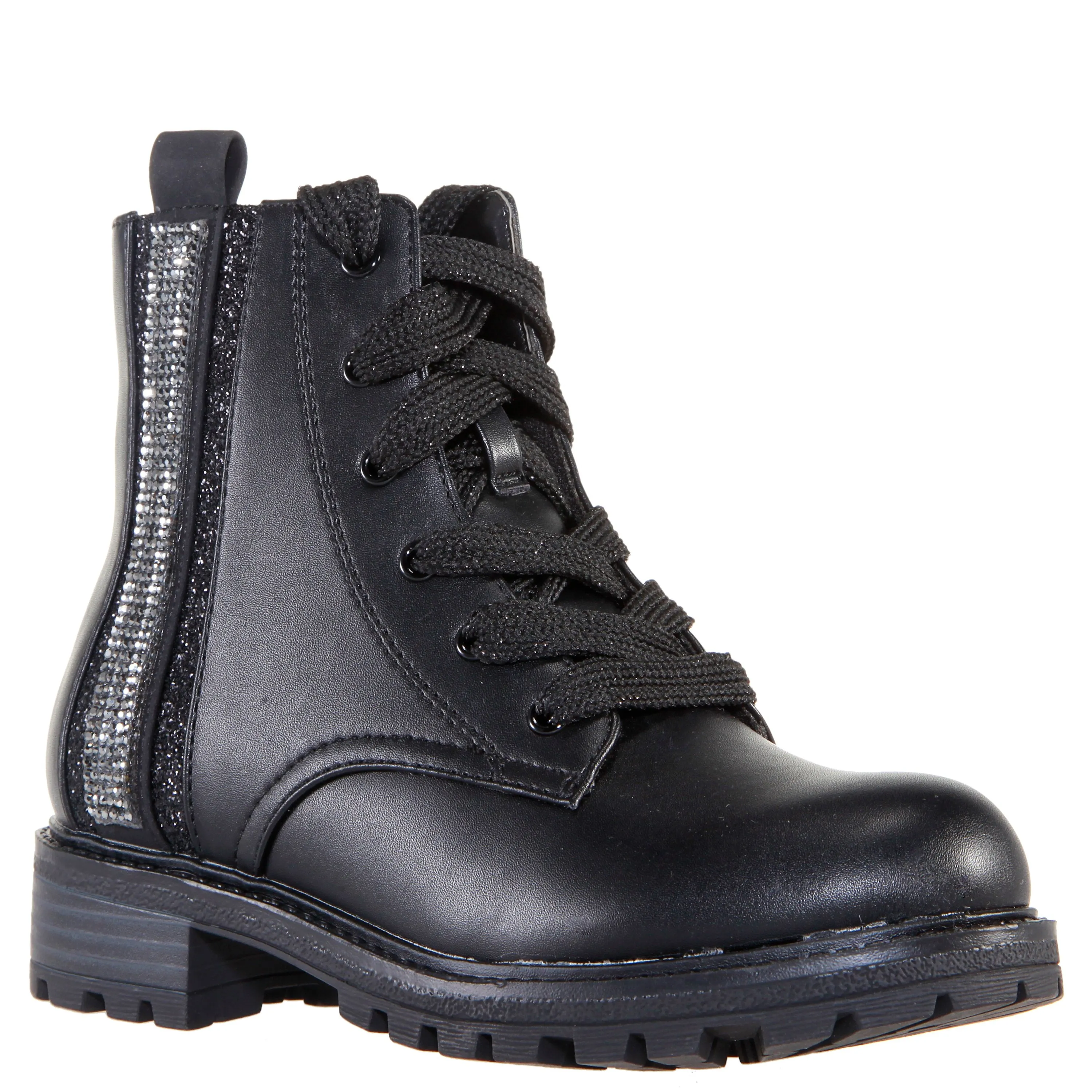 Rhinestone Inset Combat Boot