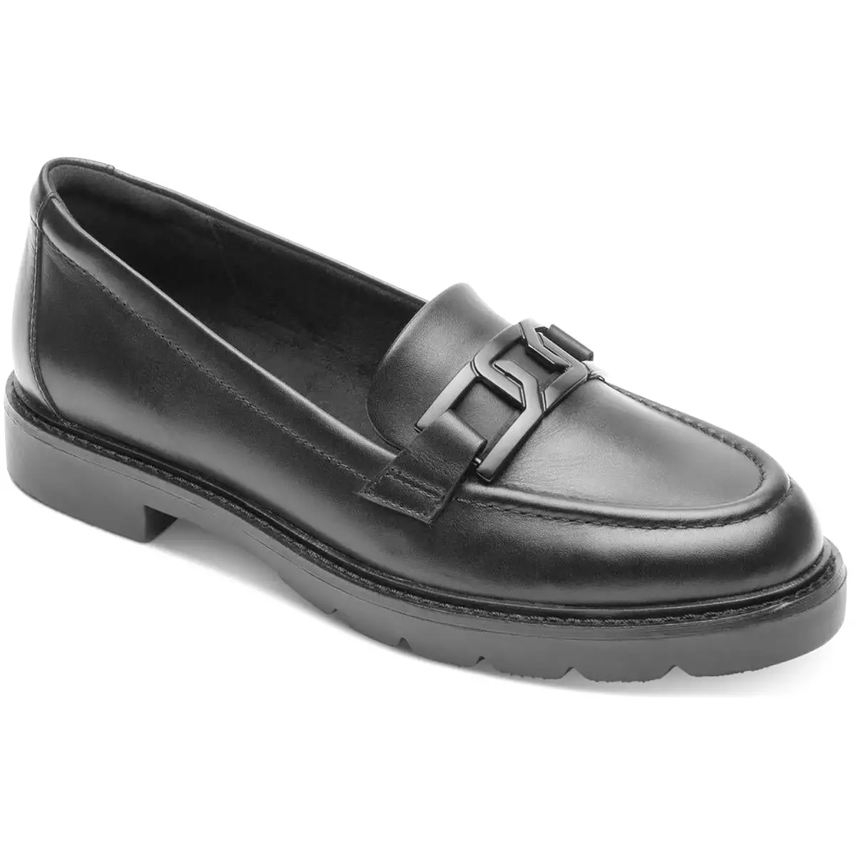 Rockport Womens Kacey Chain Leather Slip On Loafers