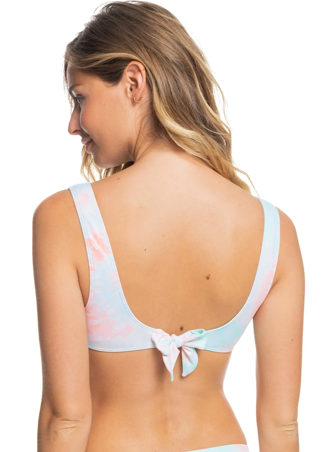 Roxy Nautilus Elongated Triangle Bikini Top - Peach Amber Nautilus Tie Dye