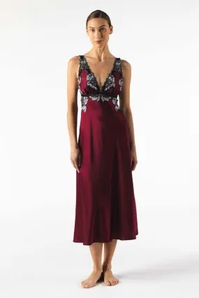 Roxy Rapture Bust Support Long Silk Gown - Bordeaux