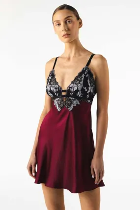 Roxy Rapture Bust-Support Silk Chemise - Bordeaux