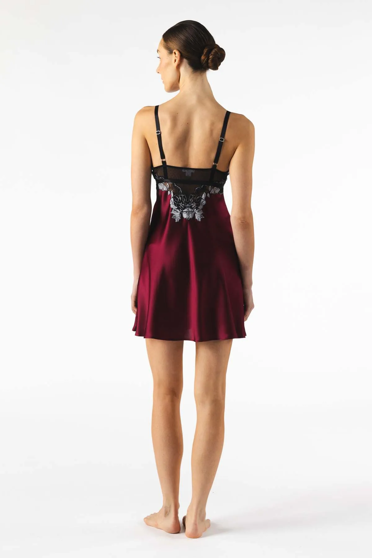 Roxy Rapture Bust-Support Silk Chemise - Bordeaux